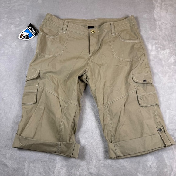KUHL Women's Khaki Kontra 11" Shorts Size 14 Ultralight Stretch NWT - Picture 2 of 12